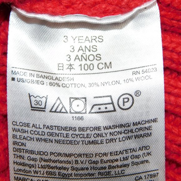 Baby Gap 3T Red 1 Button Cardigan Cable Knit Sweater - Picture 6 of 8